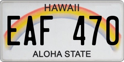 HI license plate EAF470
