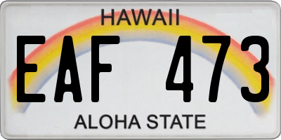 HI license plate EAF473