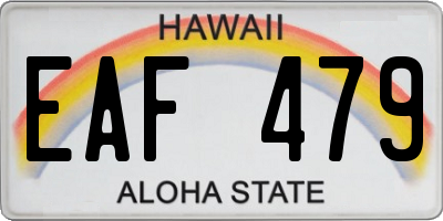 HI license plate EAF479