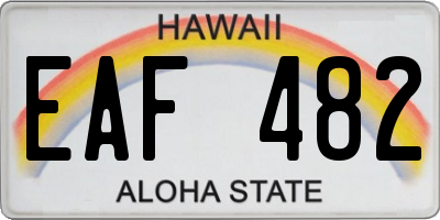 HI license plate EAF482