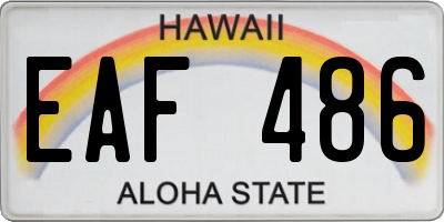 HI license plate EAF486