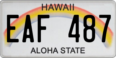 HI license plate EAF487