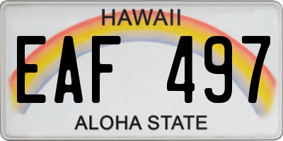 HI license plate EAF497