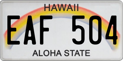 HI license plate EAF504