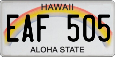 HI license plate EAF505