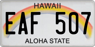 HI license plate EAF507