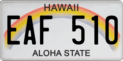 HI license plate EAF510