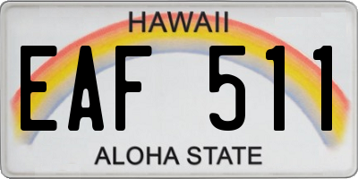 HI license plate EAF511