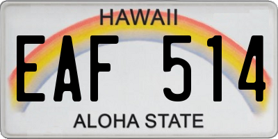 HI license plate EAF514