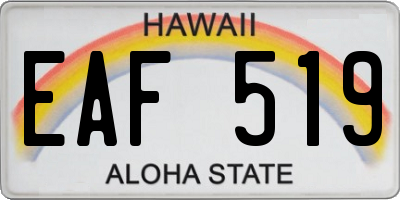 HI license plate EAF519