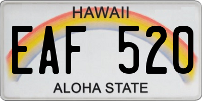 HI license plate EAF520