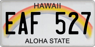 HI license plate EAF527