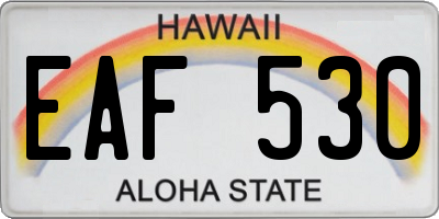 HI license plate EAF530