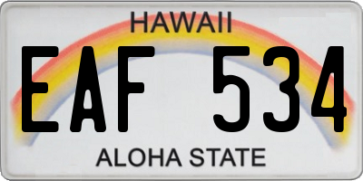 HI license plate EAF534