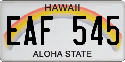 HI license plate EAF545