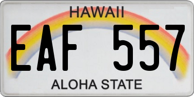 HI license plate EAF557