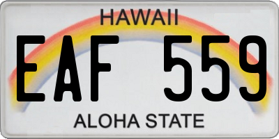 HI license plate EAF559