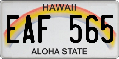 HI license plate EAF565