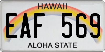 HI license plate EAF569