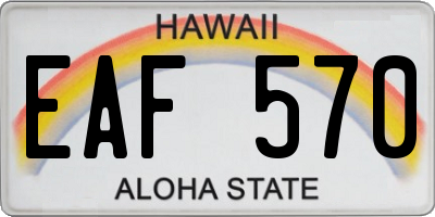 HI license plate EAF570