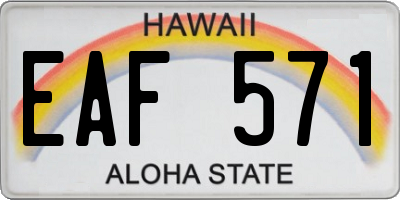 HI license plate EAF571