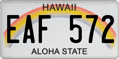 HI license plate EAF572