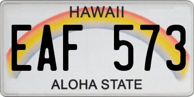 HI license plate EAF573