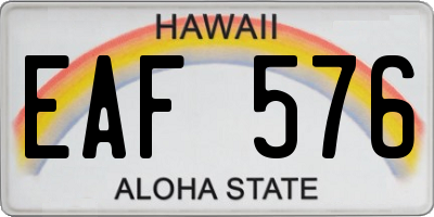 HI license plate EAF576