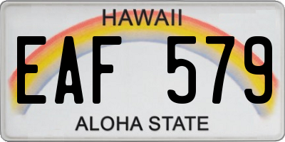 HI license plate EAF579