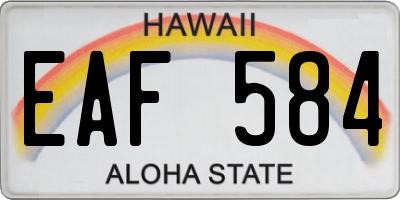 HI license plate EAF584