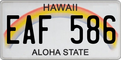 HI license plate EAF586