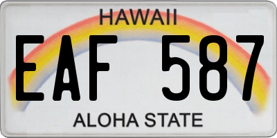 HI license plate EAF587