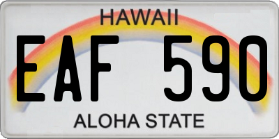 HI license plate EAF590