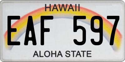 HI license plate EAF597