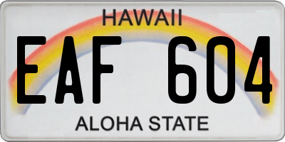 HI license plate EAF604