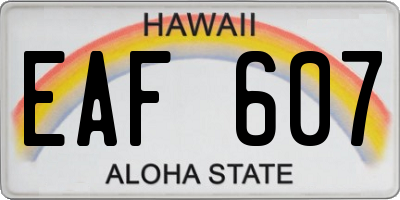 HI license plate EAF607