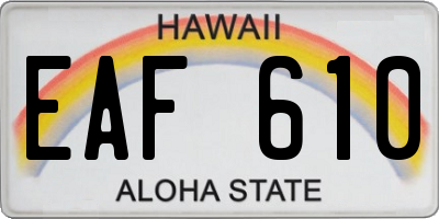 HI license plate EAF610