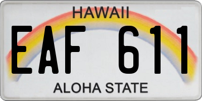 HI license plate EAF611