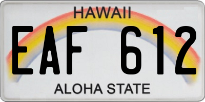 HI license plate EAF612