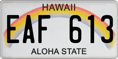 HI license plate EAF613