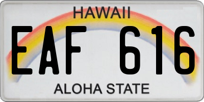 HI license plate EAF616