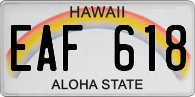 HI license plate EAF618