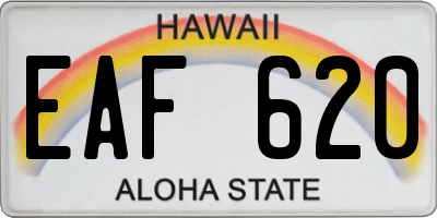 HI license plate EAF620