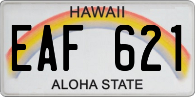 HI license plate EAF621