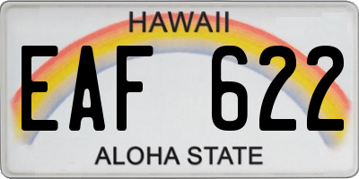 HI license plate EAF622