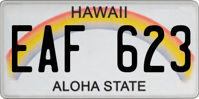 HI license plate EAF623
