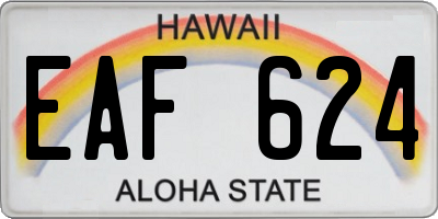 HI license plate EAF624