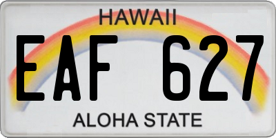 HI license plate EAF627