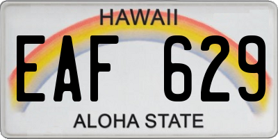 HI license plate EAF629