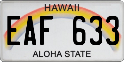 HI license plate EAF633